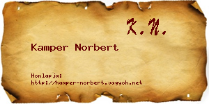 Kamper Norbert névjegykártya