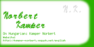 norbert kamper business card